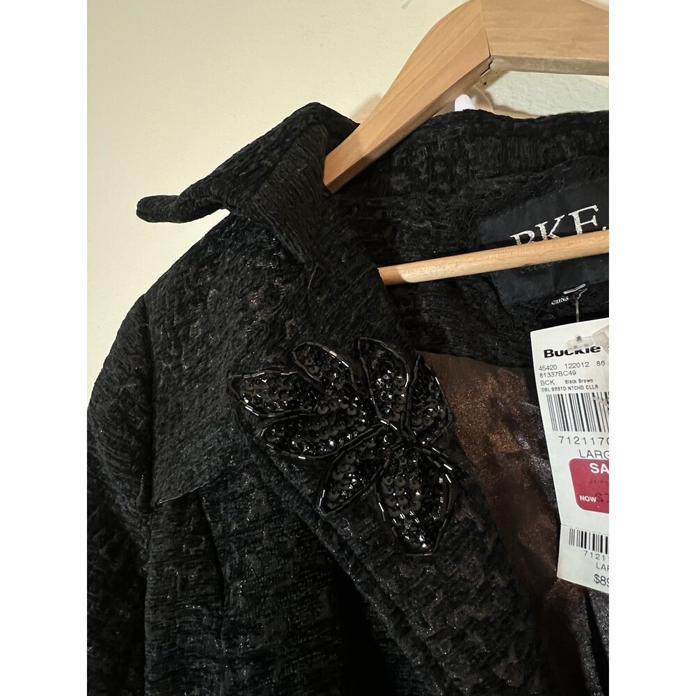 BKE Buckle Women's Double Breasted Belted Jacket - Size Large NWT $90 - Picture 8 of 9